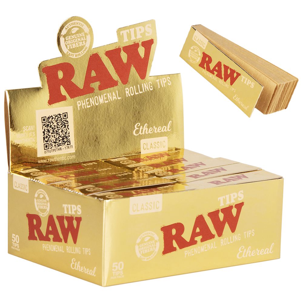 50CT DISPLAY - RAW Ethereal Rolling Tips - 50pc, BDD Wholesale