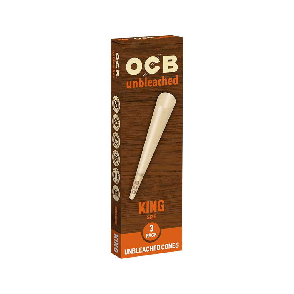 OCB Unbleached Pre-Rolled Cones | 24pk Display, BDD Wholesale