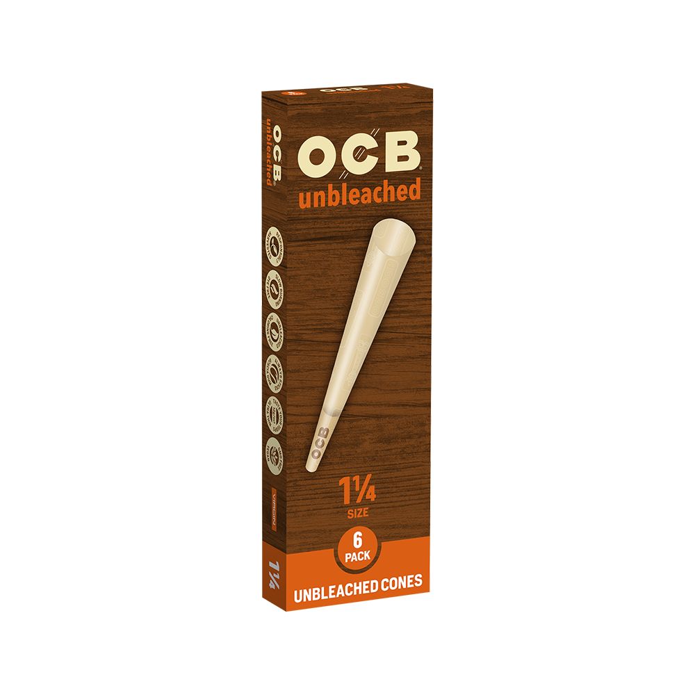 OCB Unbleached Pre-Rolled Cones | 24pk Display, BDD Wholesale