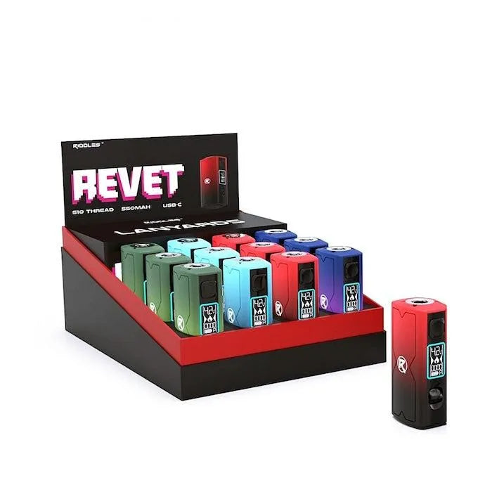 RIDDLES - REVET Cartridge Battery (12 ct) | BDD Wholesale | Battery | Smoking Accessories RIDDLES - REVET Cartridge Battery (12 ct) | BDD Wholesale | Battery | Smoking Accessories