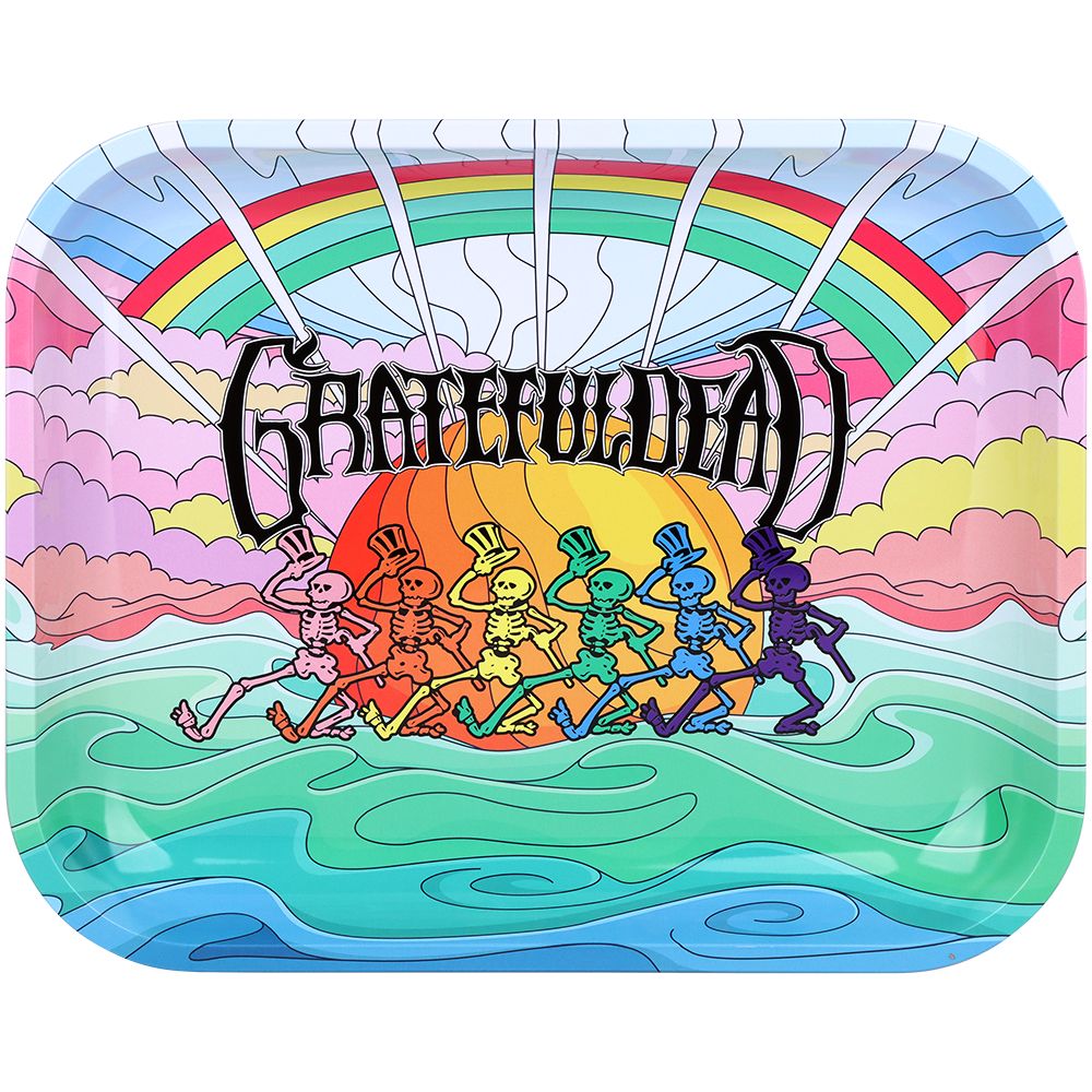 Grateful Dead x Pulsar Large Metal Rolling Tray - Under The Rainbow / 13"x11", BDD Wholesale
