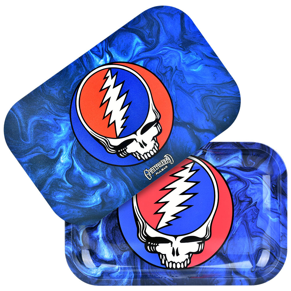 Grateful Dead x Pulsar Rolling Tray Kit | 11"x7" | Steal Your Face Swirls, BDD Wholesale