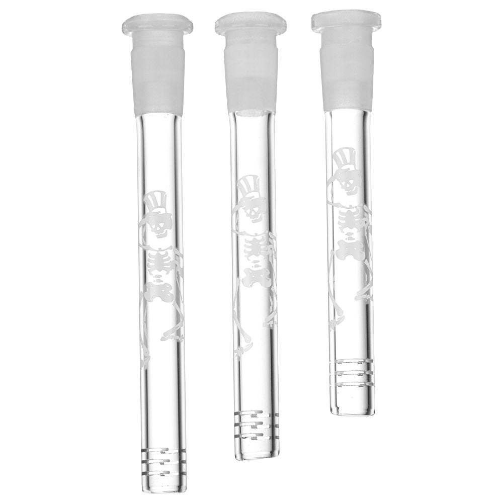 12CT DISPLAY - Grateful Dead x Pulsar Glass Downstem - 14mm F / Dancing Skeletons, BDD Wholesale