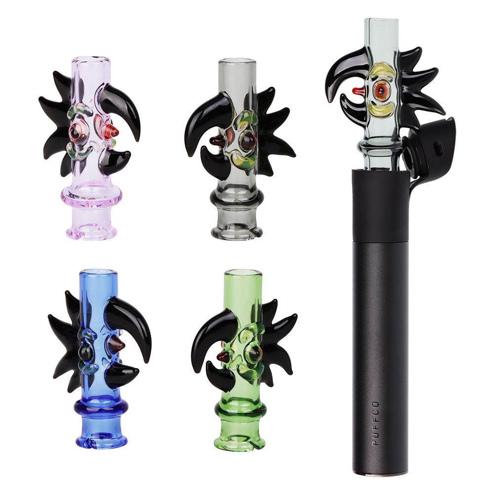 Pulsar Cockatoo Glass Mouthpeice Attachment for Puffco Pivot w/ Display Stand - Colors Vary, BDD Wholesale
