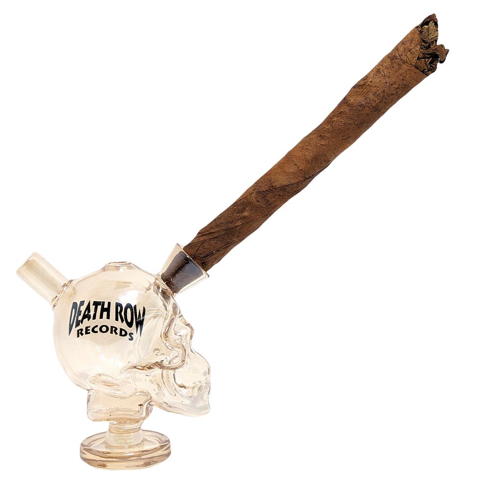 Death Row Records Skull Glass Blunt Bubbler | 2.75", BDD Wholesale
