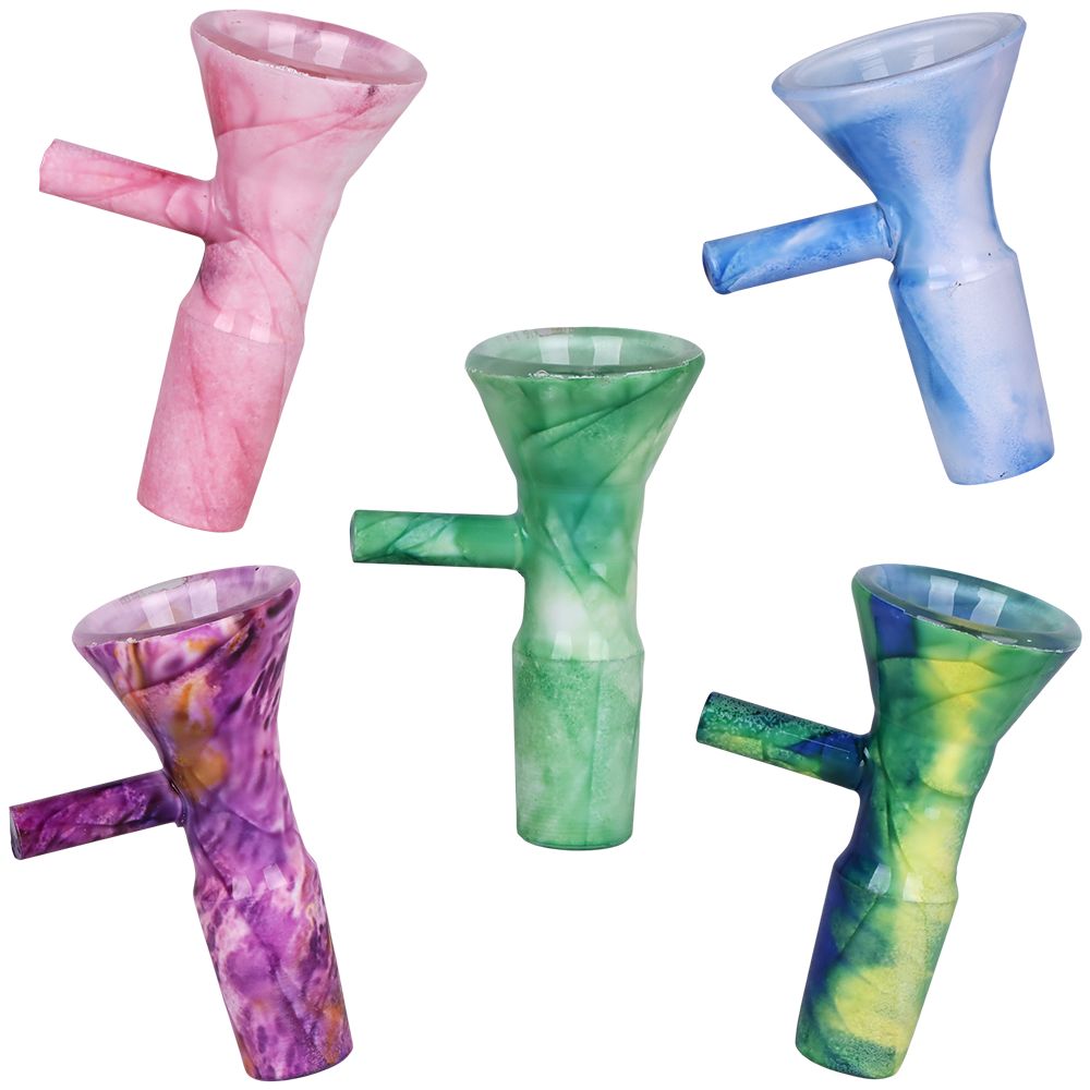 15CT BUNDLE - Marbled Herb Slides - 14mm M / Assorted Colors, BDD Wholesale