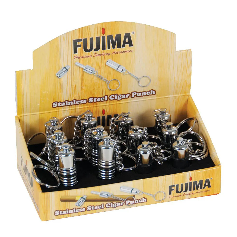 Fujima Stainless Steel Cigar Punch | 12pc Display, BDD Wholesale