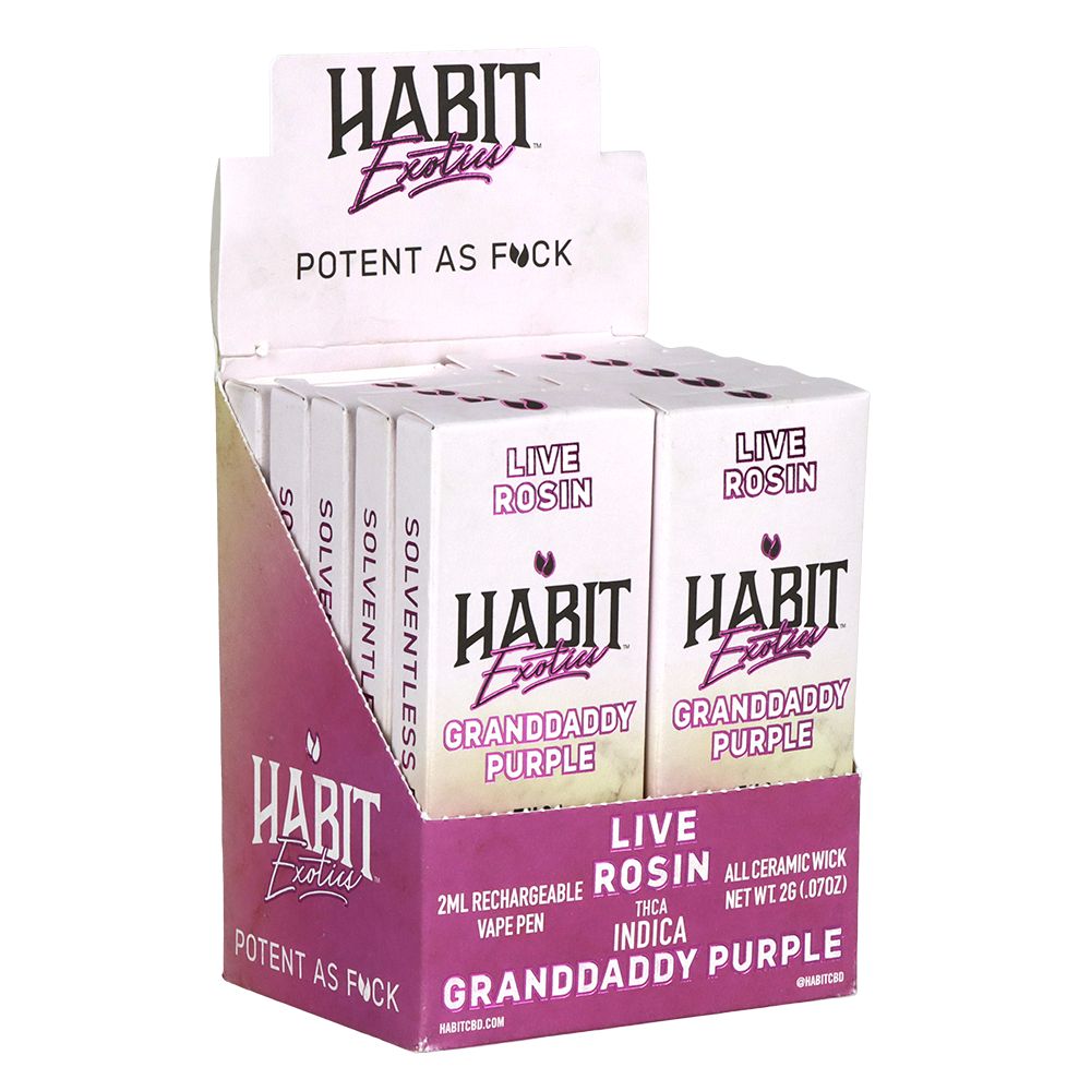 Habit Exotics THCA Live Rosin Disposable | 2g | 10ct Display, BDD Wholesale