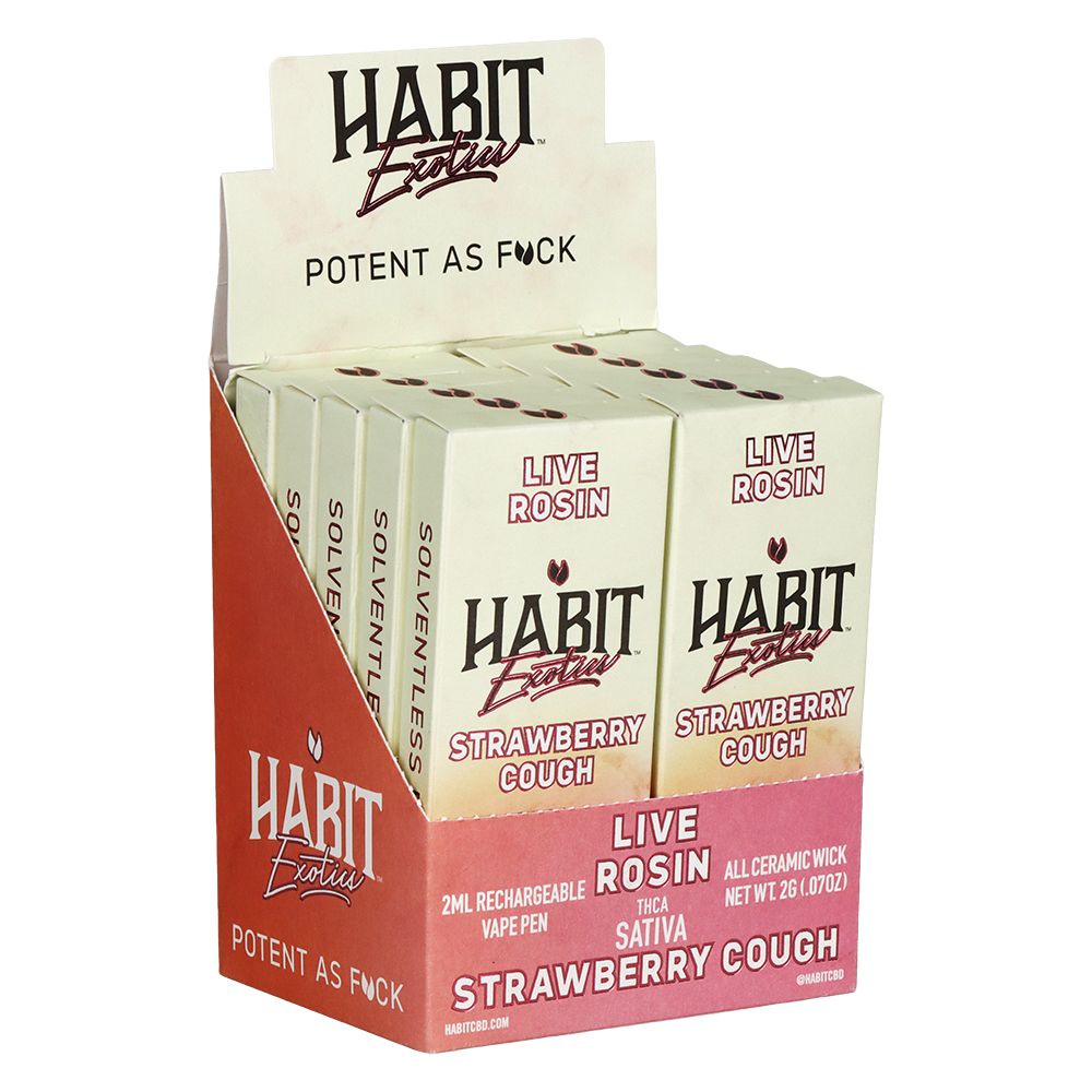 Habit Exotics THCA Live Rosin Disposable | 2g | 10ct Display, BDD Wholesale