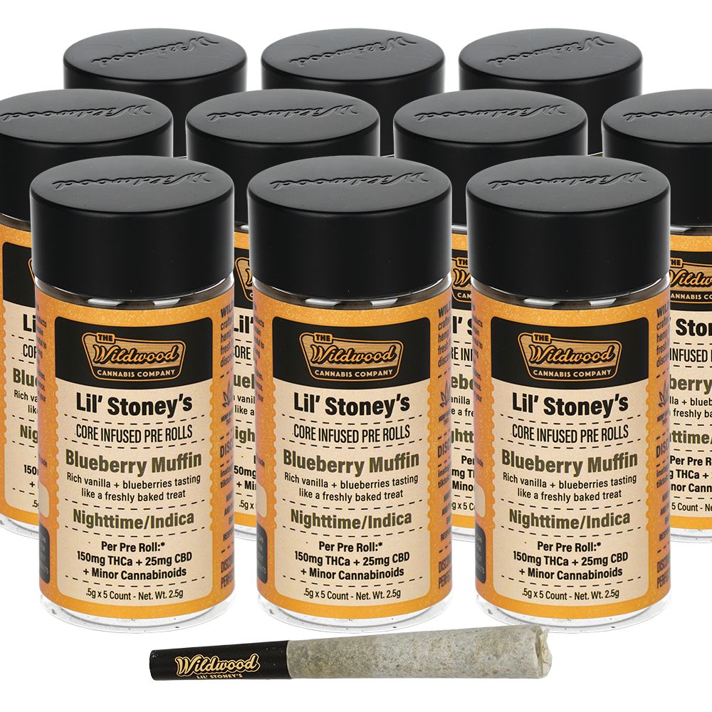 Wildwood THCA Live Resin Core Infused Pre-Rolls | 0.5g | 5pc | 10pk Bundle, BDD Wholesale