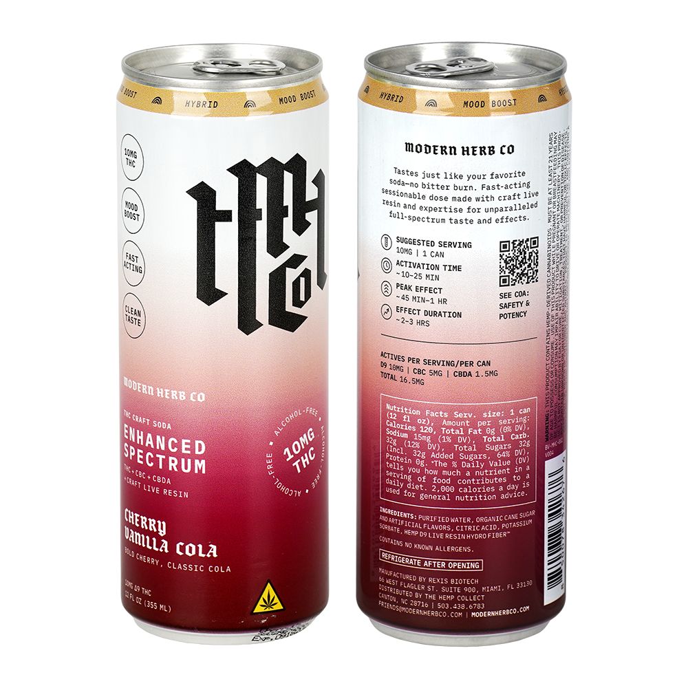 Modern Herb Co D9 THC Blend Craft Soda | 12oz | 10mg | 4ct Pack, BDD Wholesale
