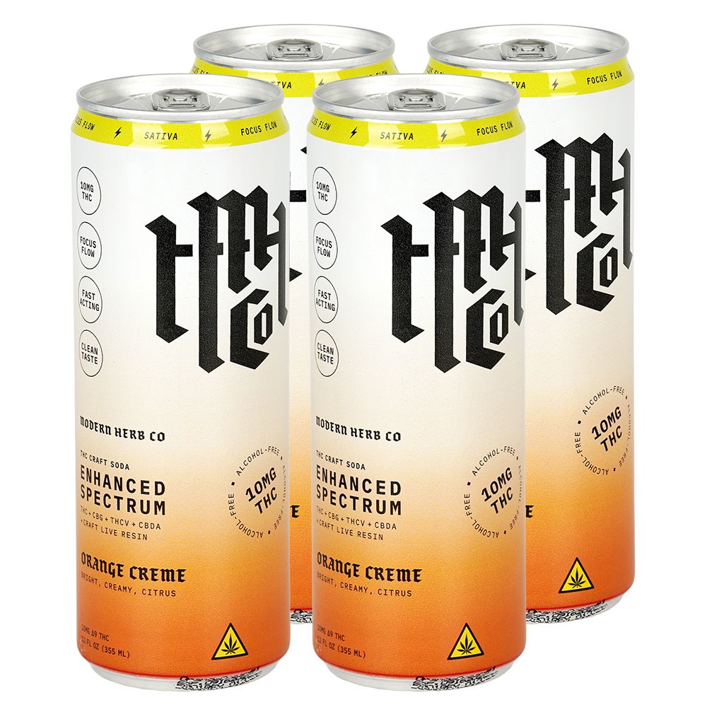 Modern Herb Co D9 THC Blend Craft Soda | 12oz | 10mg | 4ct Pack, BDD Wholesale