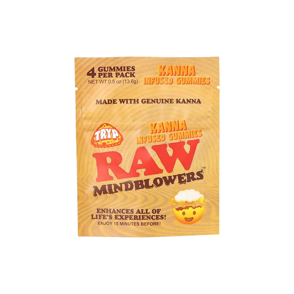 8PK DISPLAY RAW Mindblower Kanna Infused Gummies - 4pc, BDD Wholesale