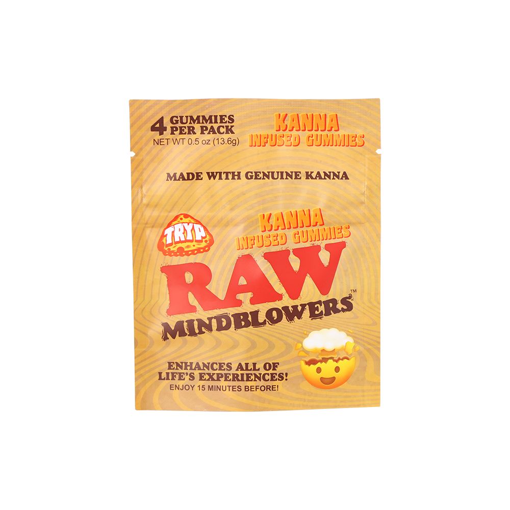 8PK DISPLAY RAW Mindblower Kanna Infused Gummies - 4pc, BDD Wholesale