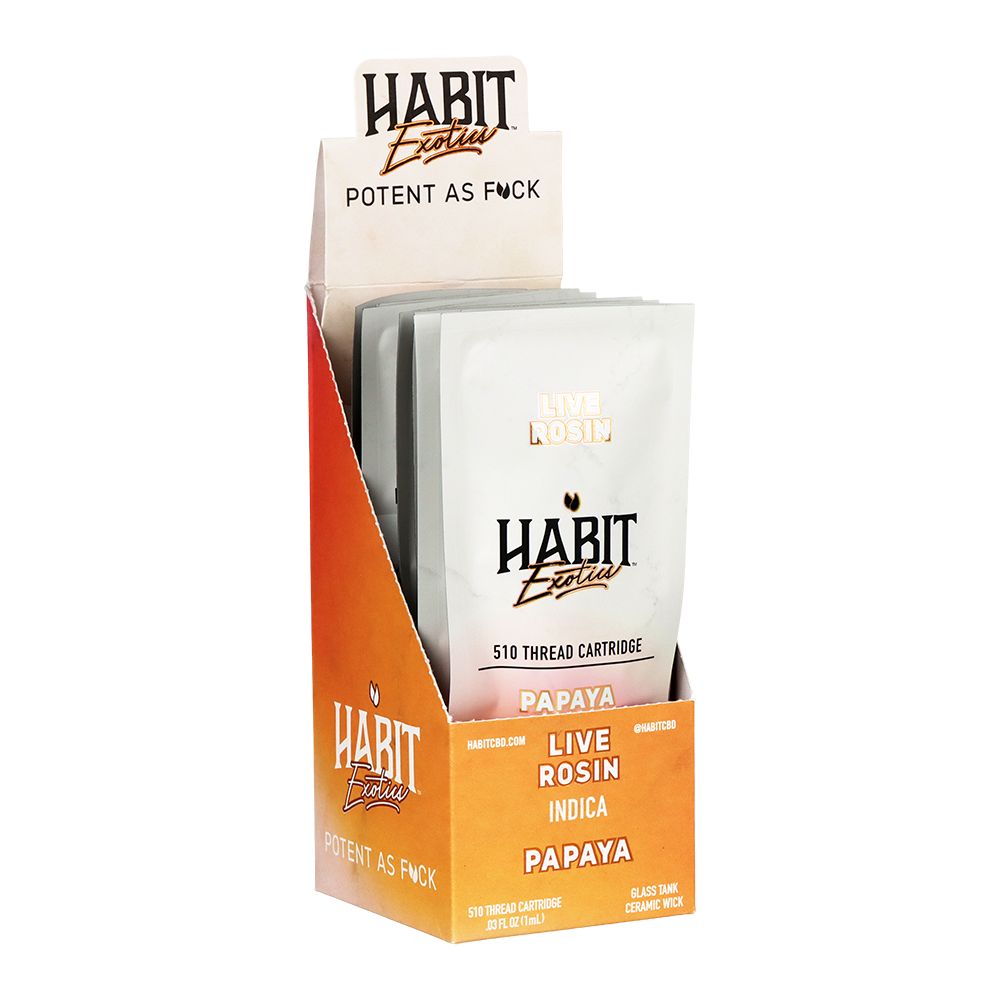 Habit Exotics THCA Rosin Ceramic Cartridge | 1g | 10ct Display, BDD Wholesale