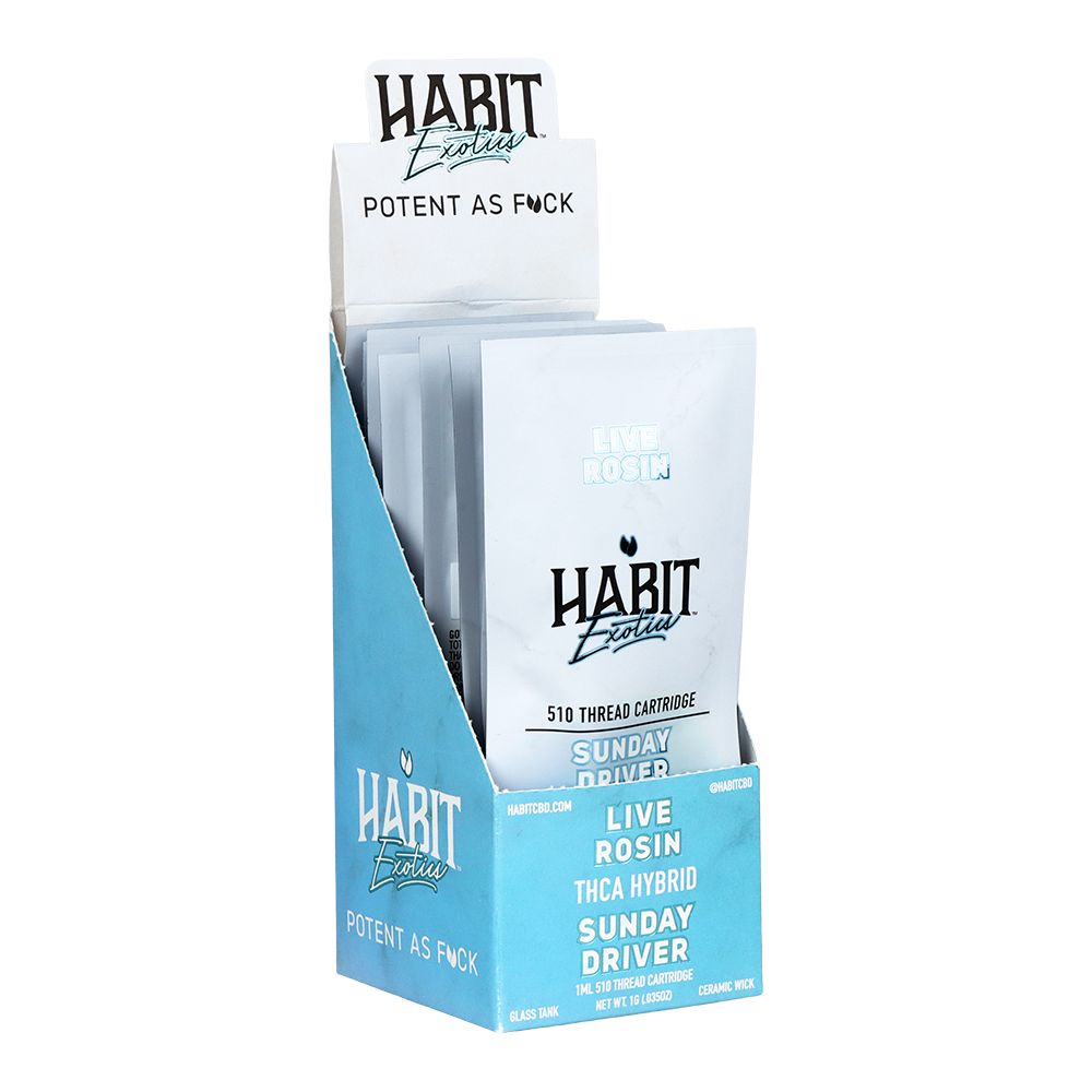 Habit Exotics THCA Rosin Ceramic Cartridge | 1g | 10ct Display, BDD Wholesale