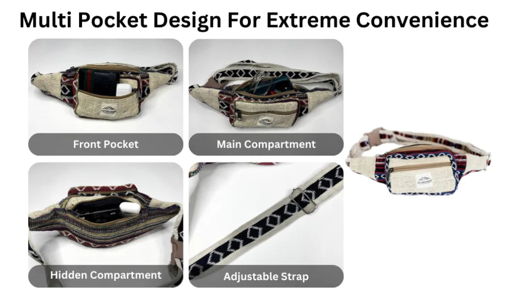 Naturesacks - Handcrafted Hemp Fanny Packs - Green