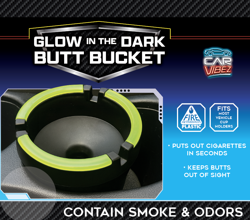 Glow In The Dark Butt Bucket Ashtray - 2 Per Retail Ready Display 41804, BDD Wholesale
