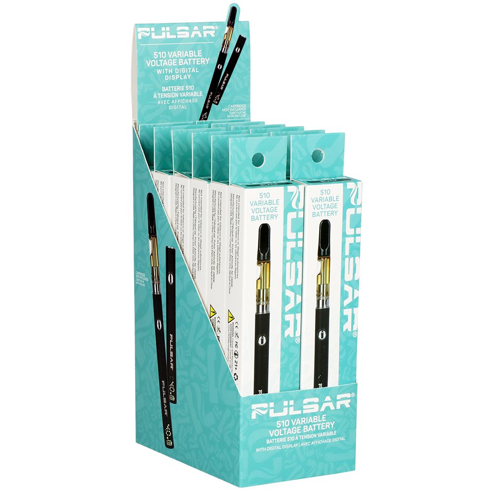 Pulsar Digital Display Slim Variable Voltage 510 Vape Battery | 400mAh | 12pc Display, BDD Wholesale