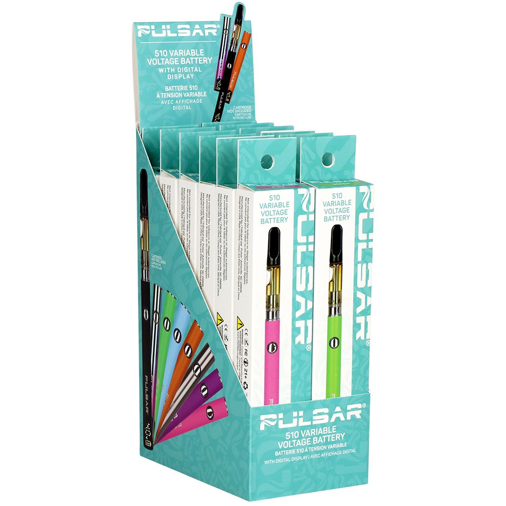 Pulsar Digital Display Slim Variable Voltage 510 Vape Battery | 400mAh | 12pc Display, BDD Wholesale