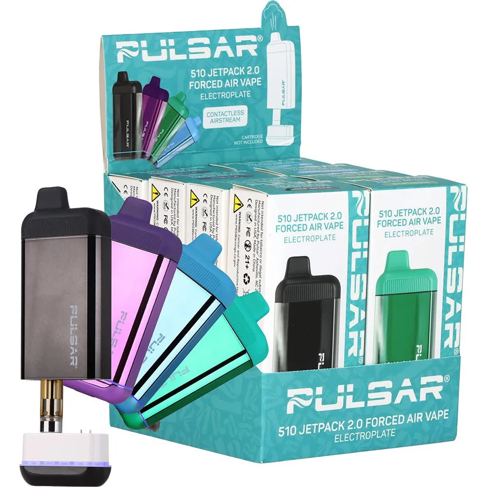 8CT DISPLAY - Pulsar DL 510 Jetpack 2.0 Variable Voltage Forced Air Vaporizer - 650mAh / Assorted Colors, BDD Wholesale