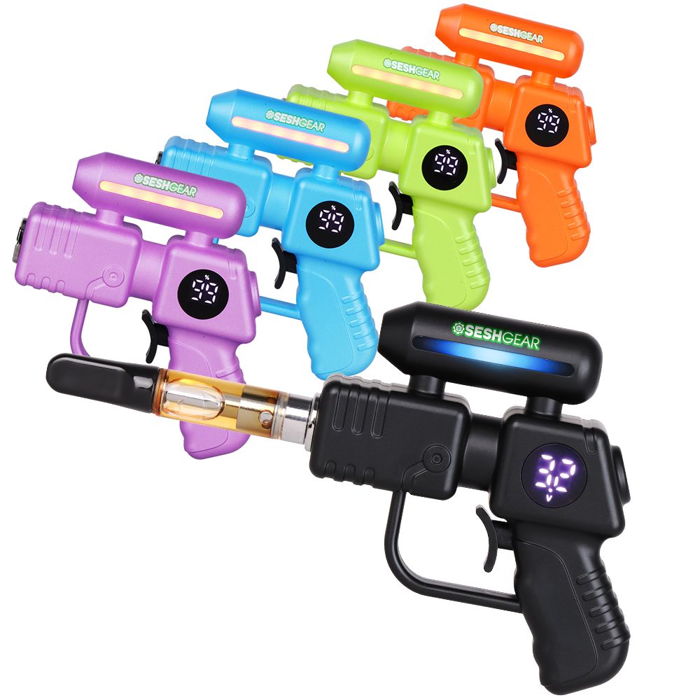 5CT DISPLAY - Seshgear 510 Ray Gun Variable Voltage Vaporizer - 500mAh / Assorted Colors, BDD Wholesale