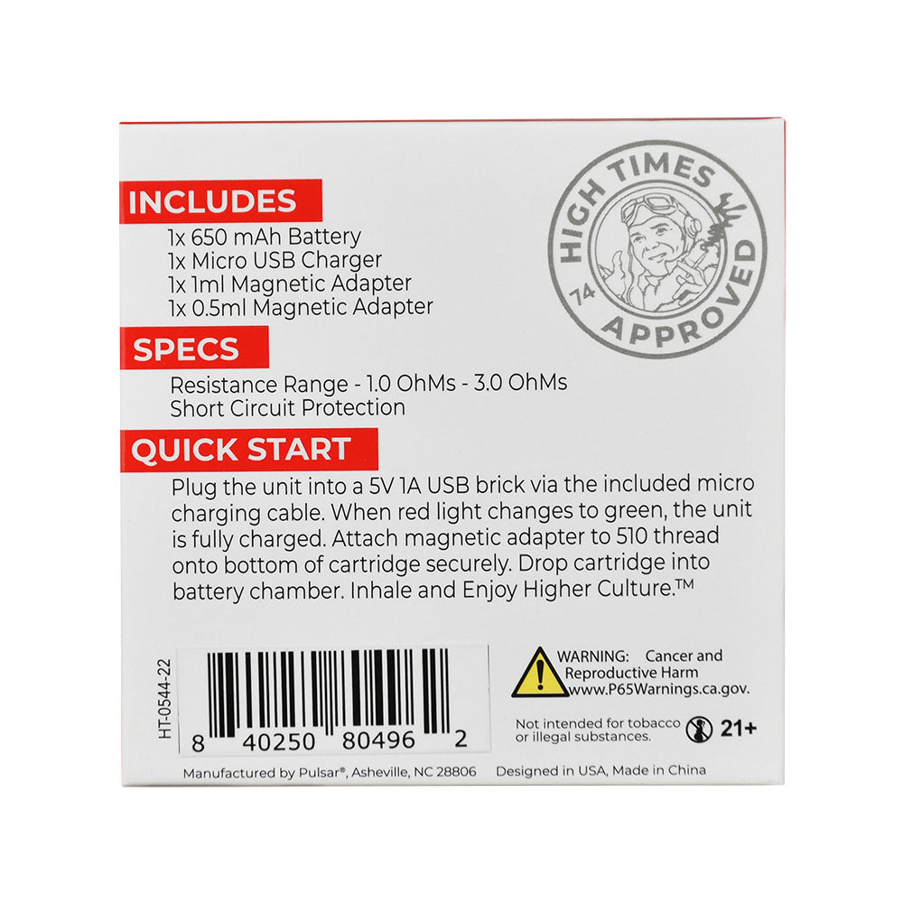 High Times® x Pulsar Obi Auto-Draw Battery | 650mAh, BDD Wholesale