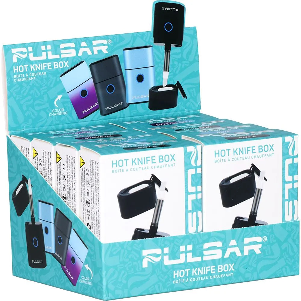 Pulsar Hot Knife Box 2-in-1 Electric Loading Tool & Dab Container | Black | 650mAh | 8pc Display, BDD Wholesale