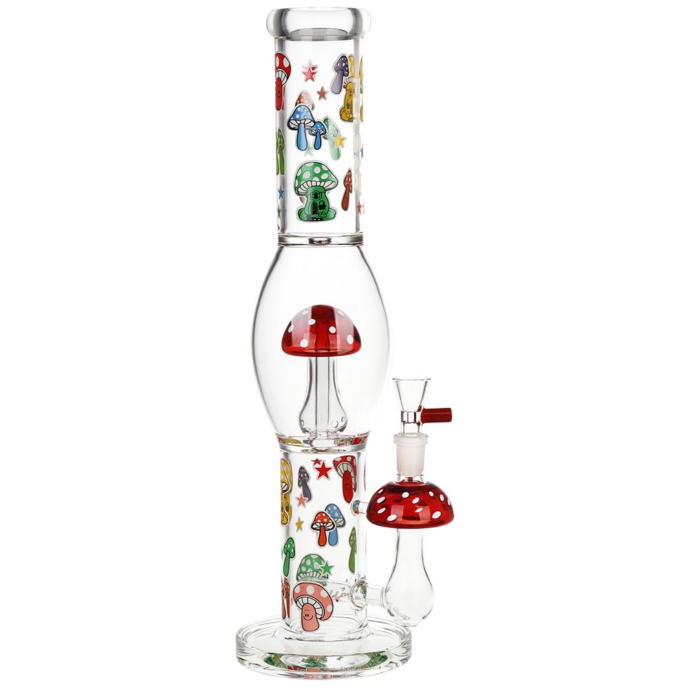 Pulsar Shroom Shenanigans Glass Water Pipe - 15.25" / 14mm F, BDD Wholesale