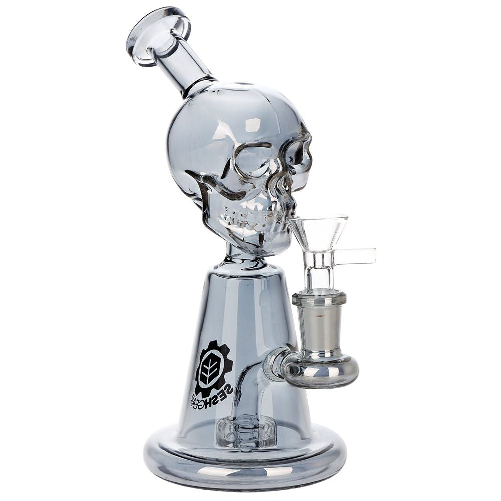 SeshGear Ancient Skullz Glass Water Pipe - 7.5" / 14mm F, BDD Wholesale