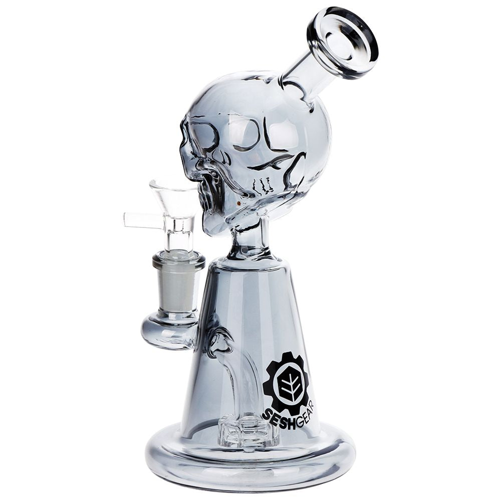 SeshGear Ancient Skullz Glass Water Pipe - 7.5" / 14mm F, BDD Wholesale
