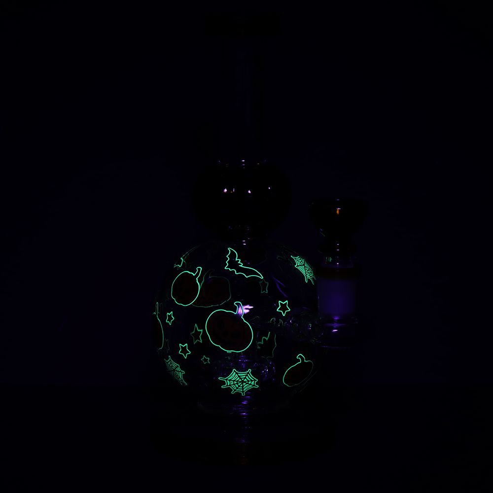 Pulsar Crazy Pumpkins Glass Water Pipe 7.9" / 14mm F, BDD Wholesale