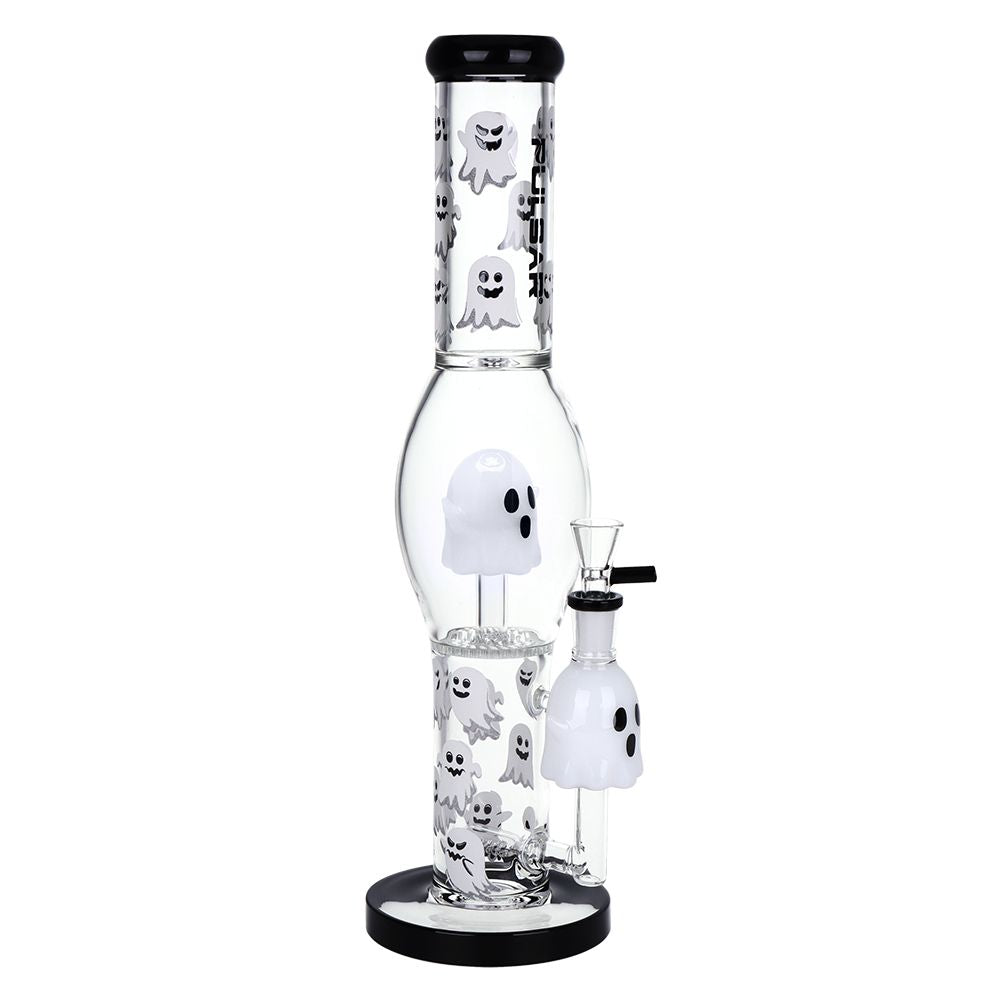 Pulsar Glow In the Dark "Ghosty" Glass Water Pipe - 15.25" / 14mm F, BDD Wholesale