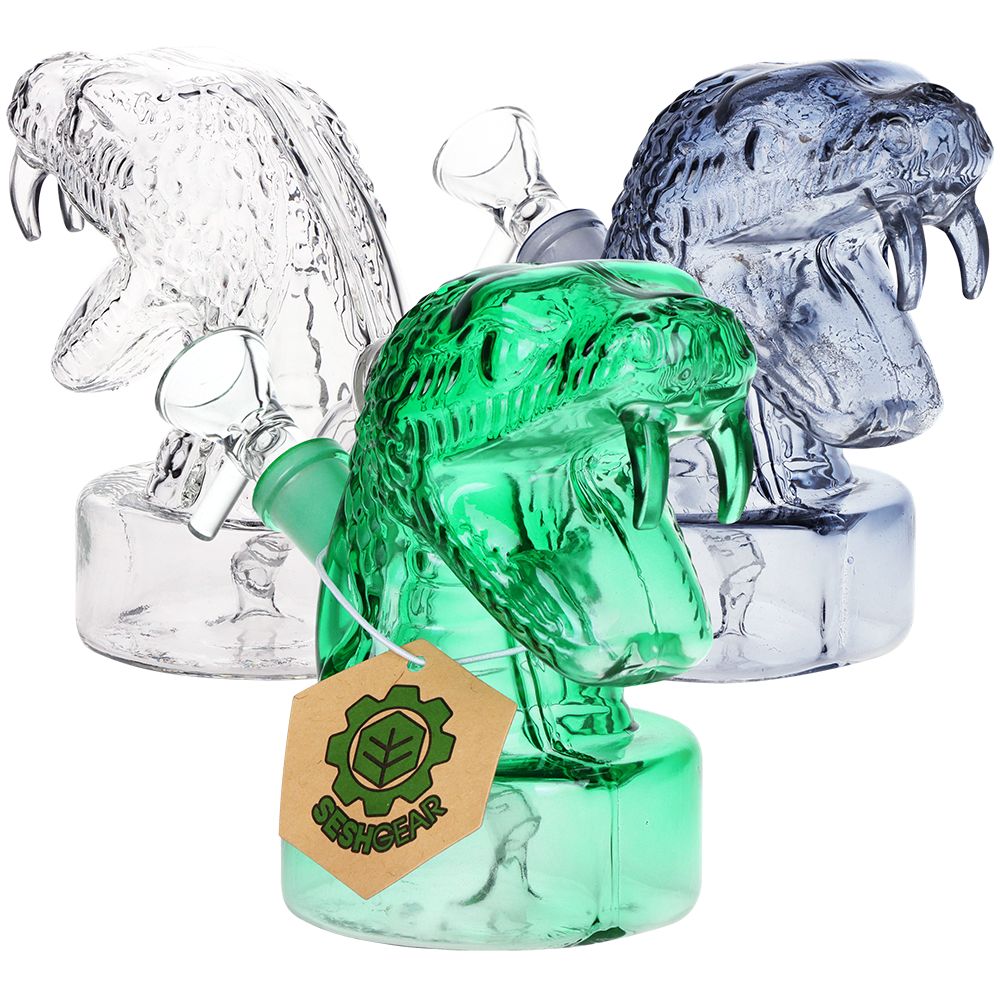 3CT BUNDLE - SeshGear Striking Snake Glass Water Pipe - 4.75" / 14mm F / Assorted Colors, BDD Wholesale