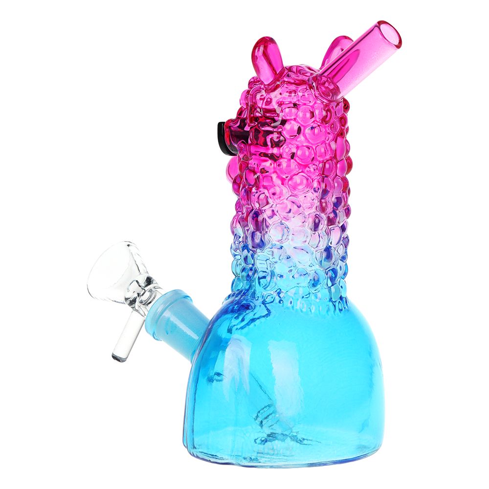 3CT BUNDLE - SeshGear Laid Back Llama Water Pipe - 6" / 14mm F / Assorted Ombre Colors, BDD Wholesale
