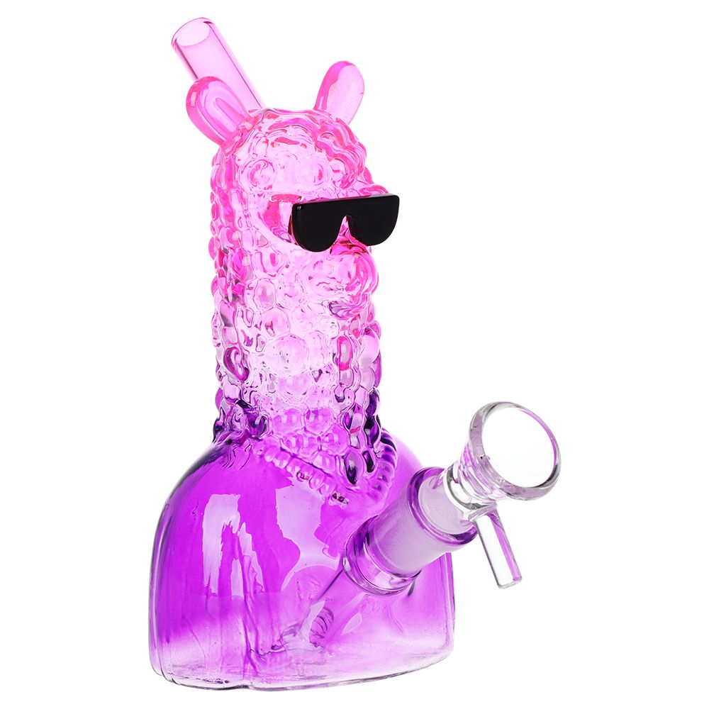 3CT BUNDLE - SeshGear Laid Back Llama Water Pipe - 6" / 14mm F / Assorted Ombre Colors, BDD Wholesale