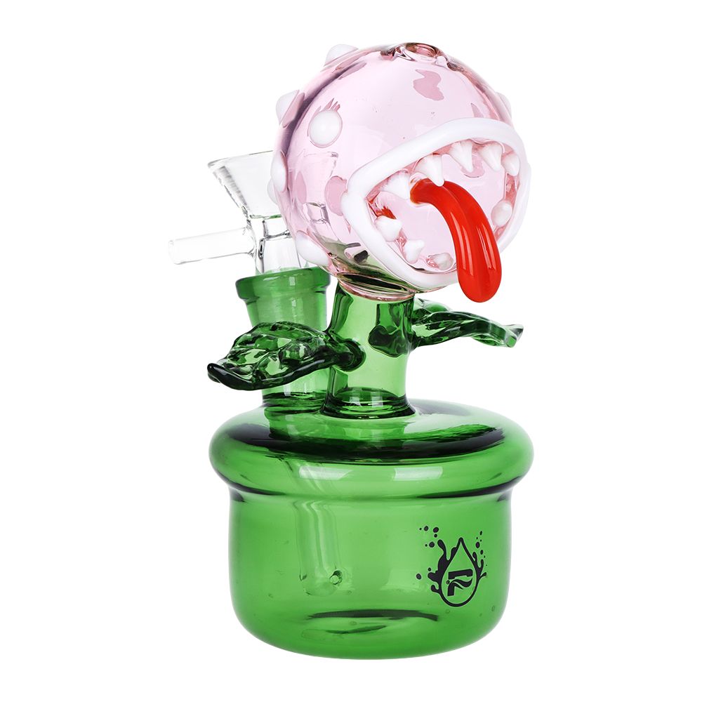 Pulsar Angry Flower Pot Glass Water Pipe - 5.5" / 14mm F, BDD Wholesale