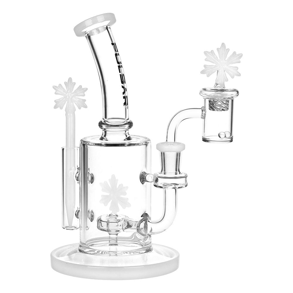 Pulsar Holidaze Series Glass Dab Rig Set - 8.25" / 14mm F / Snowflake, BDD Wholesale