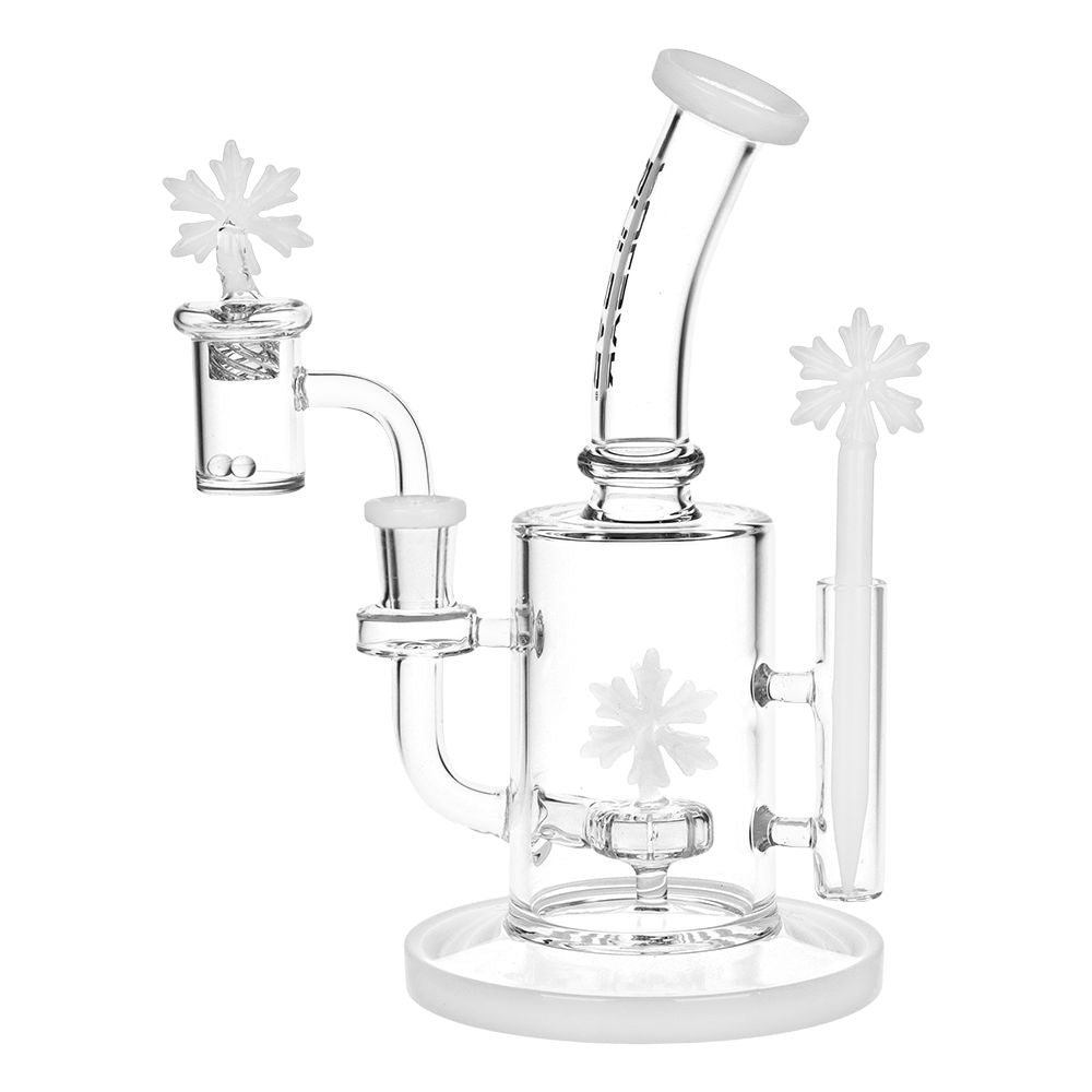 Pulsar Holidaze Series Glass Dab Rig Set - 8.25" / 14mm F / Snowflake, BDD Wholesale