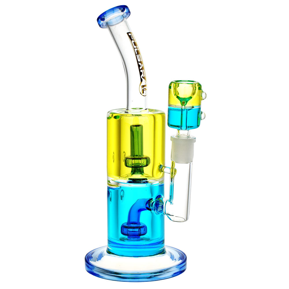 Pulsar Bicolor Glycerin Chugger Water Pipe | 9.75" | 14mm F, BDD Wholesale