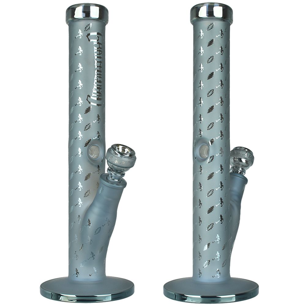 Grateful Dead x Pulsar Bolts And Skellies Straight Tube Water Pipe-15.5"/14mm F, BDD Wholesale