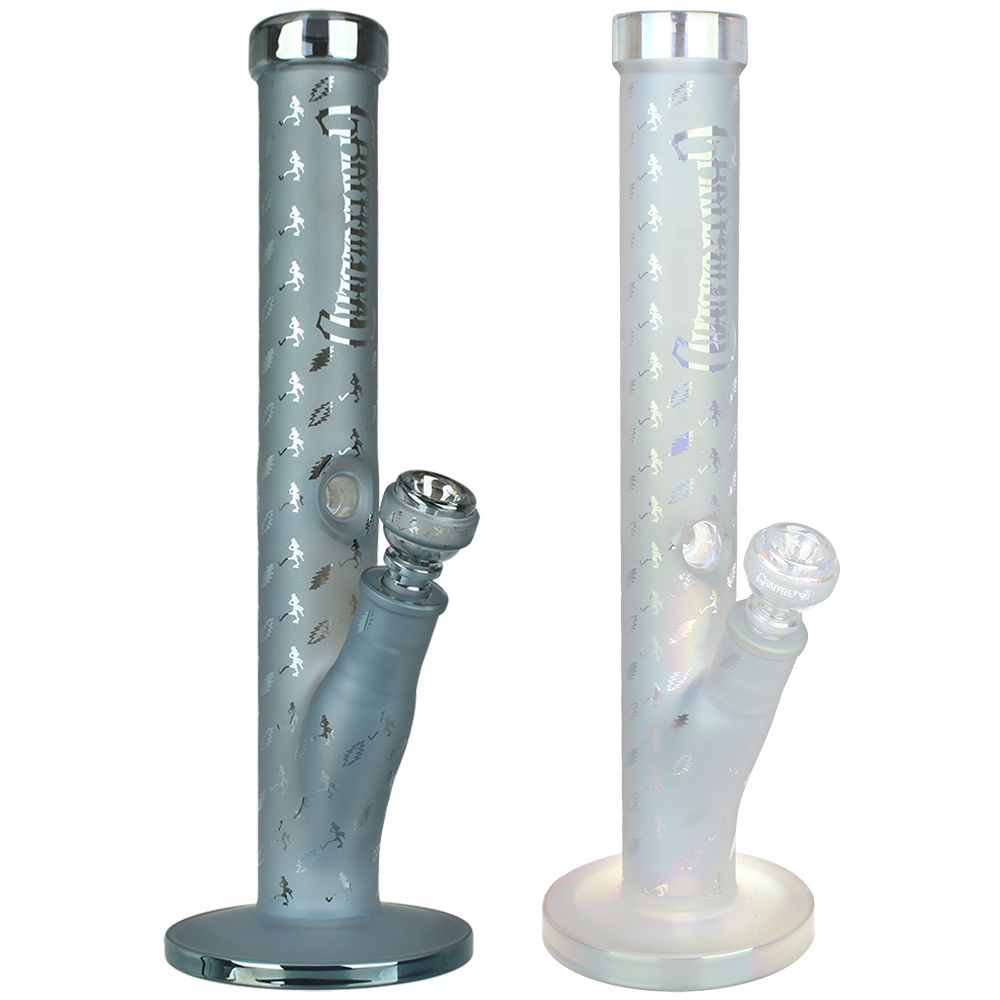 Grateful Dead x Pulsar Bolts And Skellies Straight Tube Water Pipe-15.5"/14mm F, BDD Wholesale