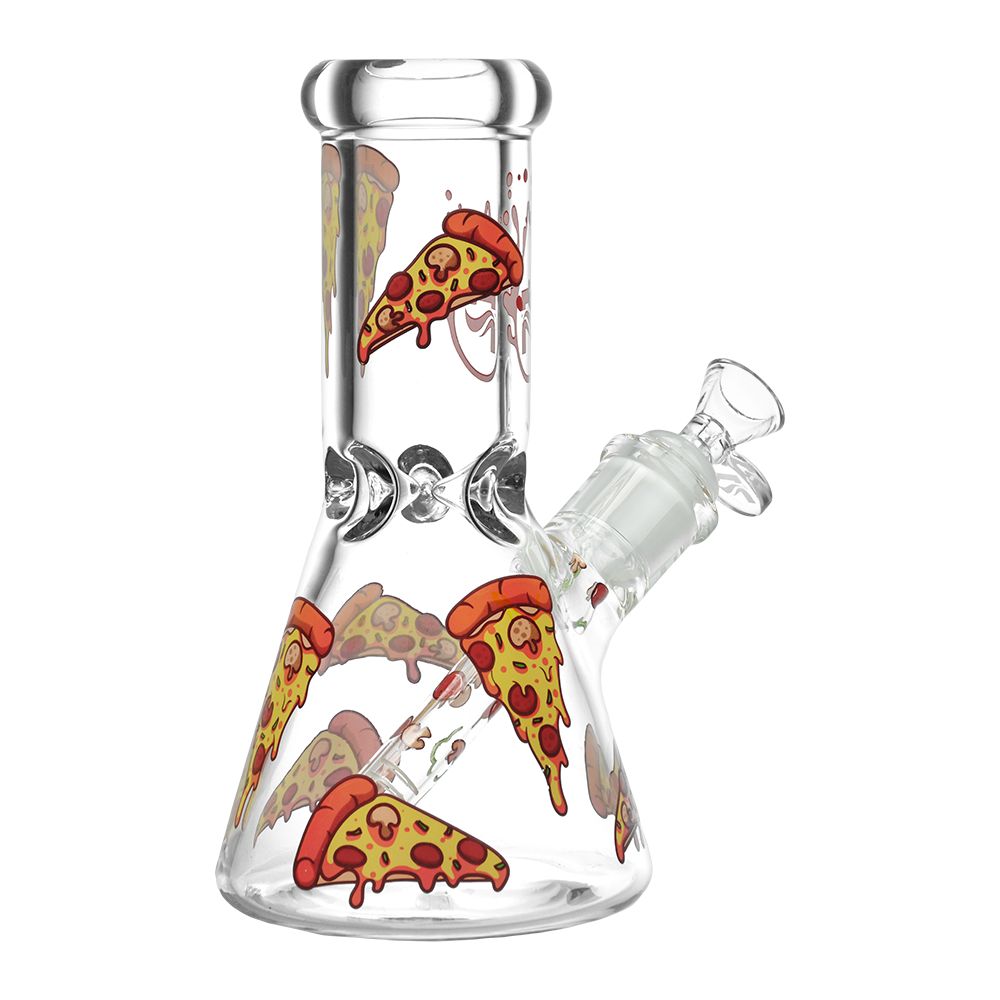 Pulsar Pizza Design Series Glass Beaker Water Pipe - 7.75" / 14mm F, BDD Wholesale