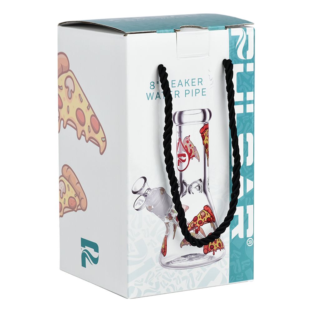 Pulsar Pizza Design Series Glass Beaker Water Pipe - 7.75" / 14mm F, BDD Wholesale