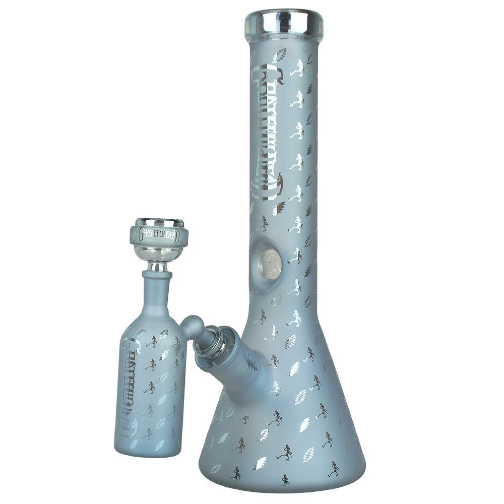 Grateful Dead x Pulsar Bolts And Skellies Glass Beaker Water Pipe Set | 13.75" | 14mm F, BDD Wholesale