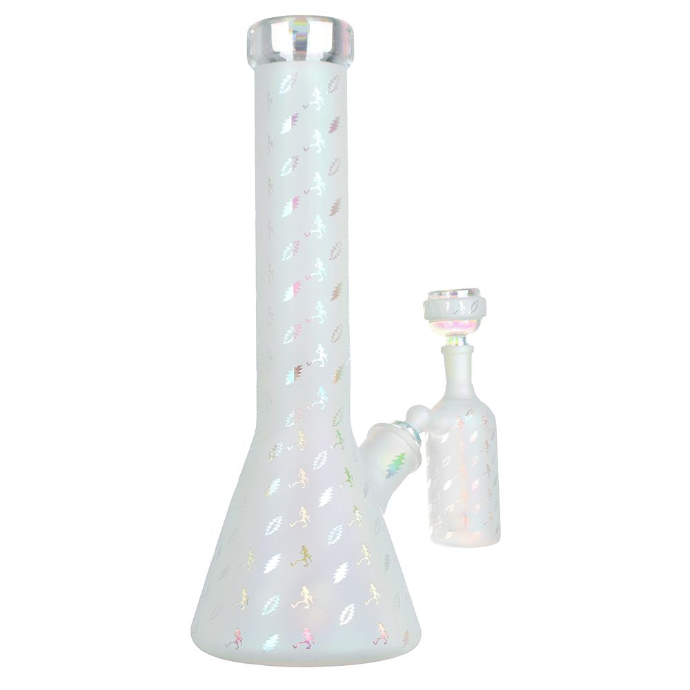 Grateful Dead x Pulsar Bolts And Skellies Glass Beaker Water Pipe Set | 13.75" | 14mm F, BDD Wholesale
