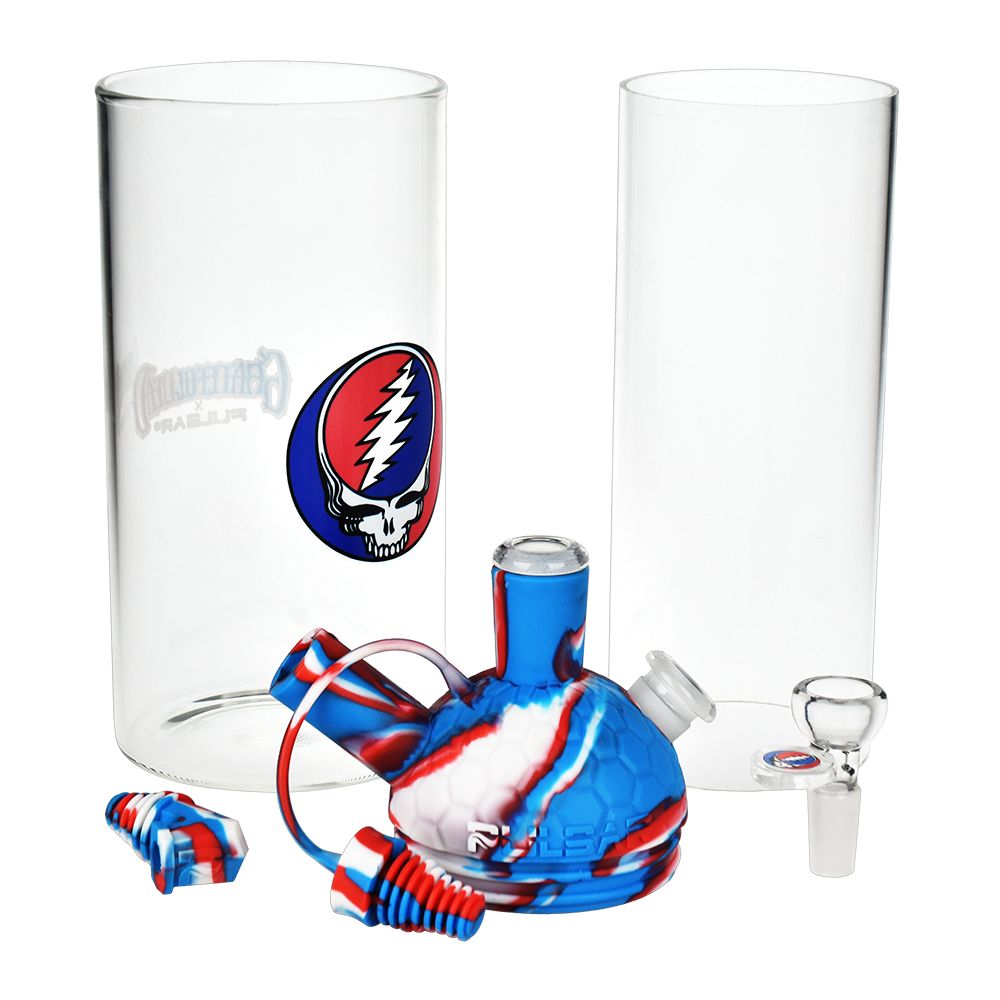 Grateful Dead x Pulsar Silicone & Glass Gravity Water Pipe - 11"/14mm F, BDD Wholesale