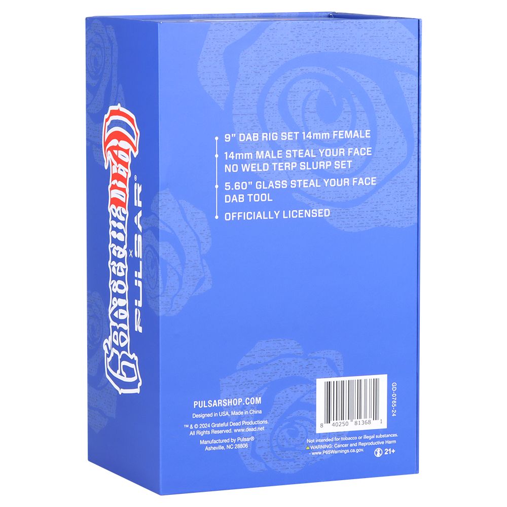 Grateful Dead x Pulsar Stealied Out Dab Rig Set - 9" / 14mm F, BDD Wholesale