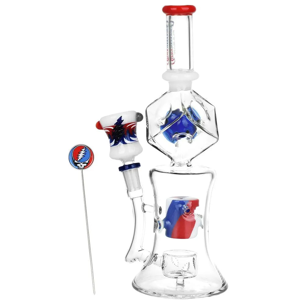 Grateful Dead x Pulsar Tesseract Hypercube Glass Water Pipe - 10.75" / 14mm F, BDD Wholesale