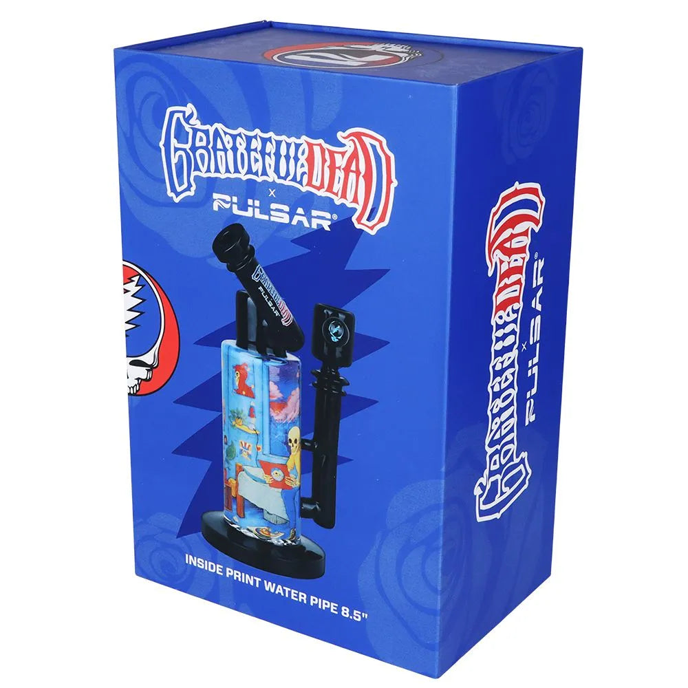 Grateful Dead x Pulsar Inside Print Water Pipe - 8.5" / 14mm F / Deadhead Dorm, BDD Wholesale